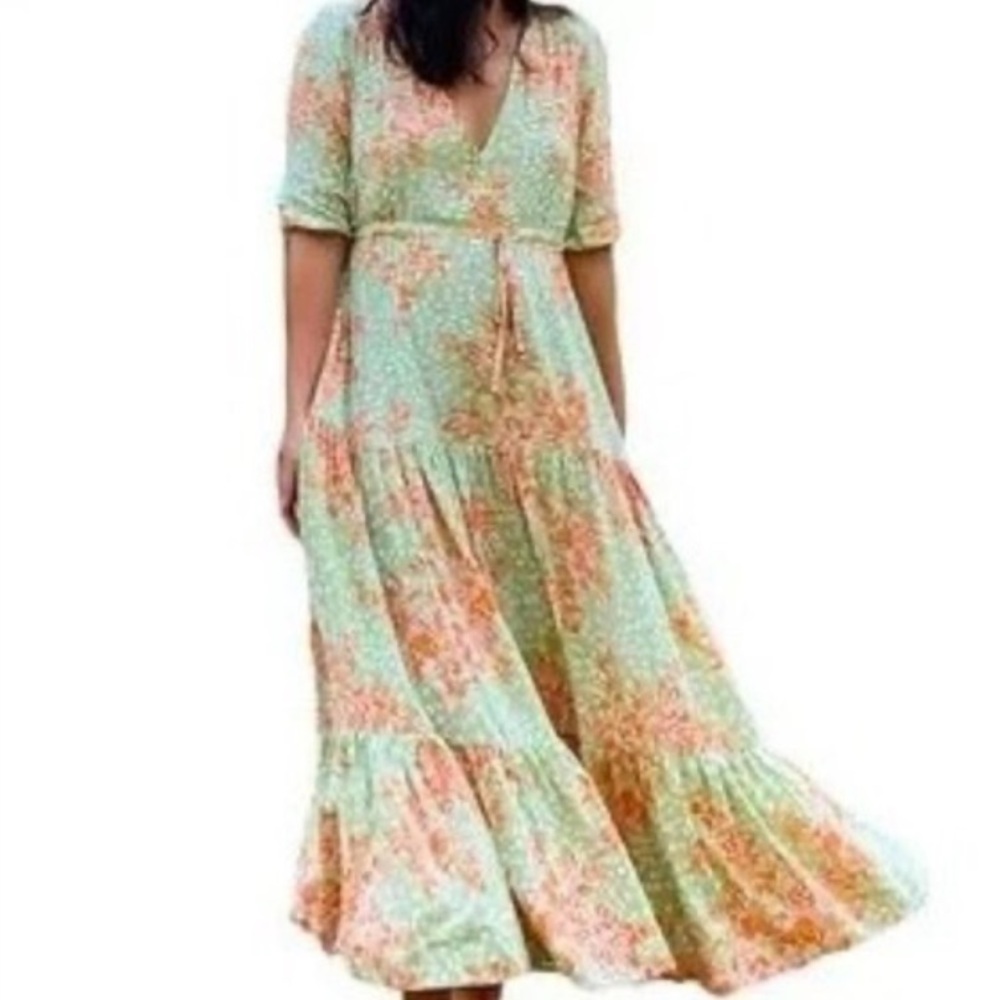 Anthropologie Able The Label Floral Tiered Maxi Dress XS